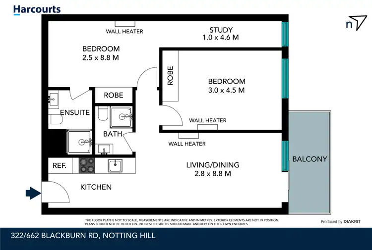 Floorplan of Homely apartment listing, 322/662 Blackburn Road, Notting Hill VIC 3168