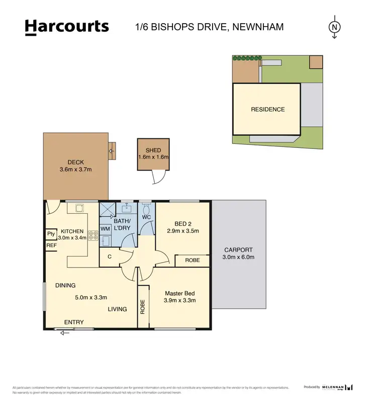 Floorplan of Homely unit listing, 1/16 Bishops Drive, Newnham TAS 7248