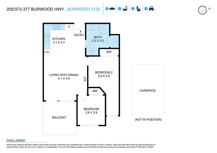 Floorplan of Homely apartment listing, 205/373-377 Burwood Highway, Burwood VIC 3125