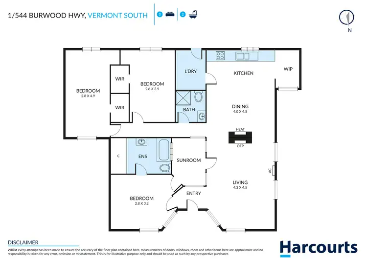 Floorplan of Homely townhouse listing, 1/544 Burwood Highway, Vermont South VIC 3133