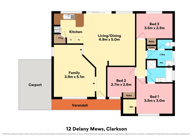 Floorplan of Homely house listing, 12 Delany Mews, Clarkson WA 6030