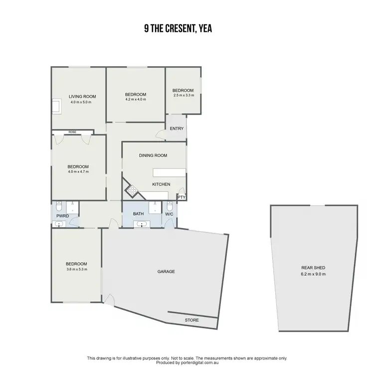 Floorplan of Homely house listing, 9 The Crescent, Yea VIC 3717