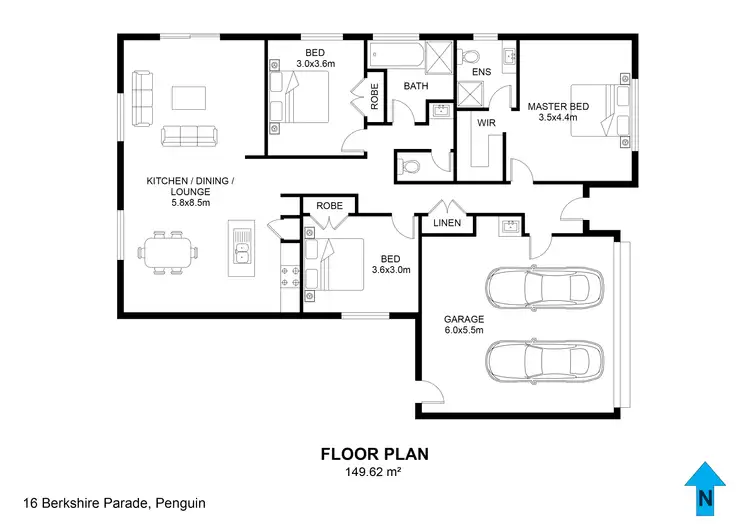 Floorplan of Homely house listing, 16 Berkshire Parade, Penguin TAS 7316