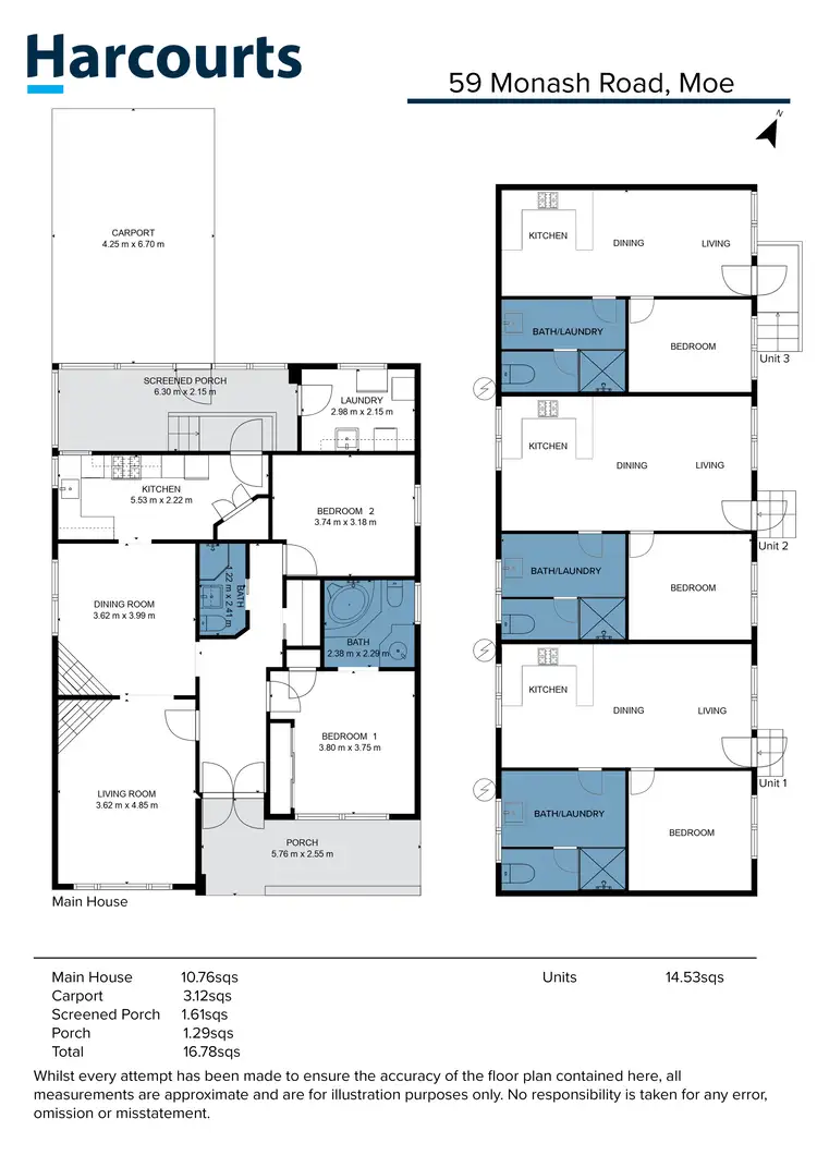 Floorplan of Homely house listing, 1-4/59 Monash Road, Newborough VIC 3825