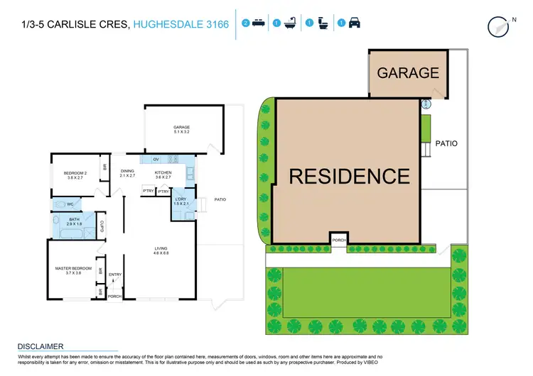 Floorplan of Homely unit listing, 1/3-5 Carlisle Crescent, Hughesdale VIC 3166