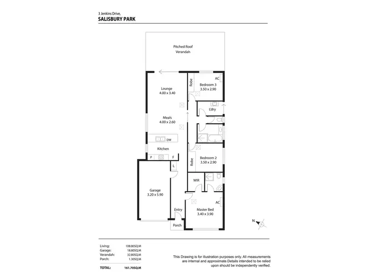 Floorplan of Homely house listing, 3 Jenkins Drive, Salisbury Park SA 5109
