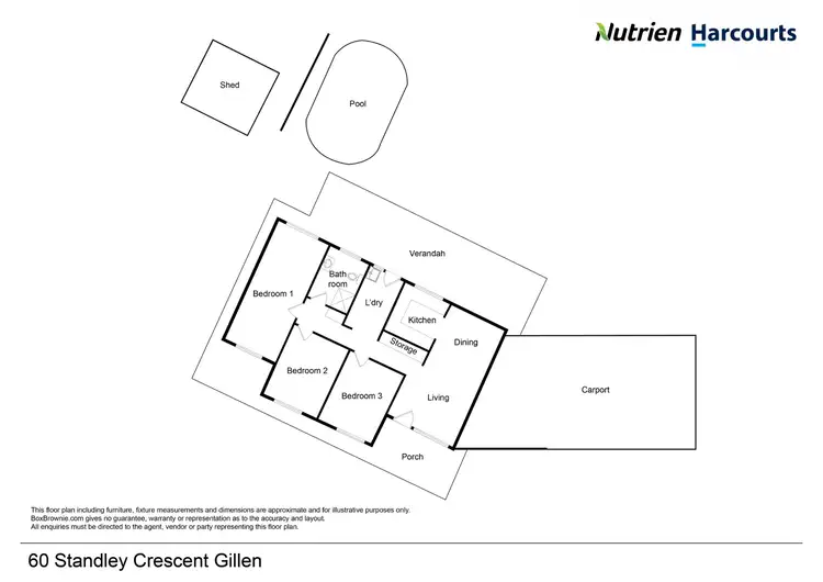 Floorplan of Homely house listing, 60 Standley Crescent, Gillen NT 870
