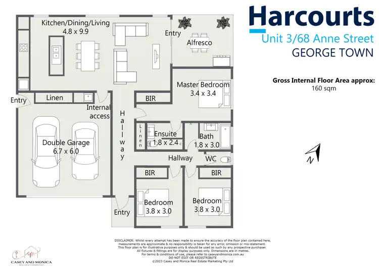 Floorplan of Homely unit listing, 3/68 Anne Street, George Town TAS 7253