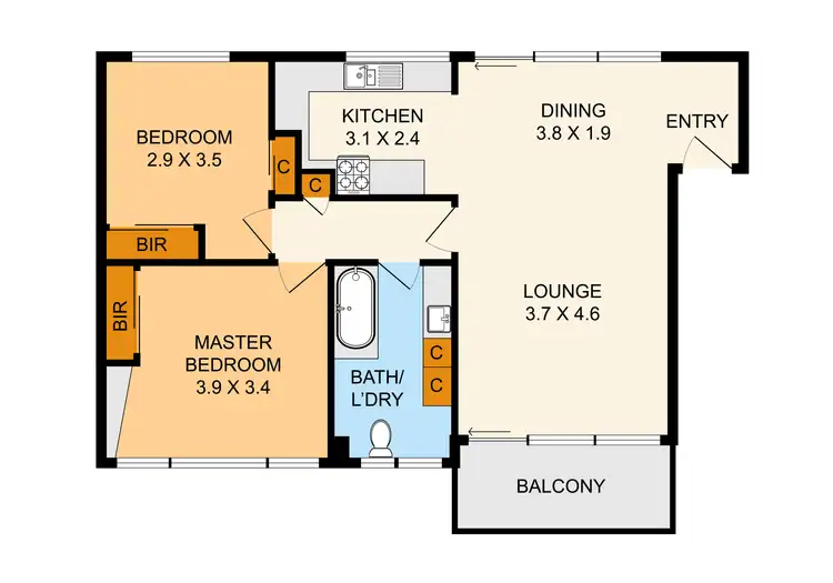 Floorplan of Homely unit listing, 3/128 Mt Dandenong Road, Croydon VIC 3136