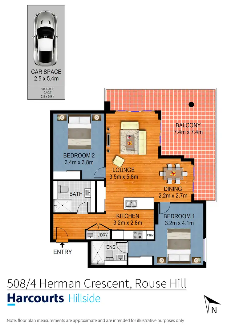 Floorplan of Homely apartment listing, 508/4 Herman Crescent, Rouse Hill NSW 2155