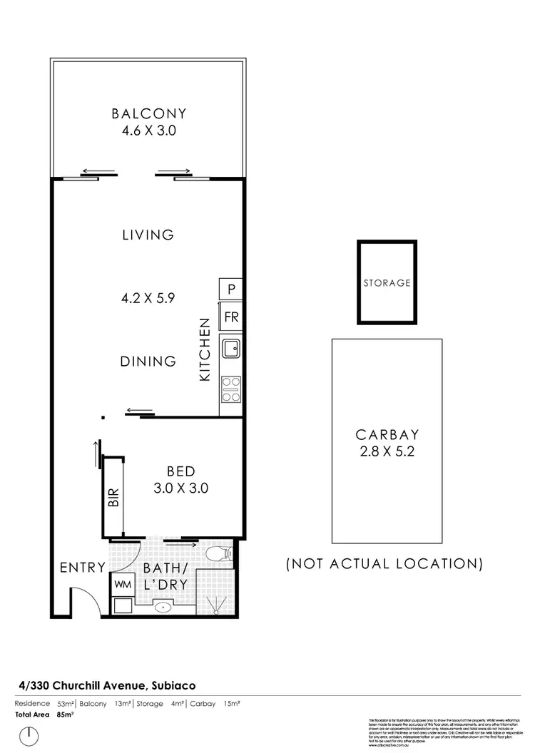 Floorplan of Homely apartment listing, 4/330 Churchill Avenue, Subiaco WA 6008