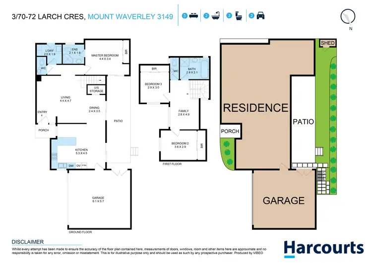 Floorplan of Homely townhouse listing, 3/70-72 Larch Crescent, Mount Waverley VIC 3149