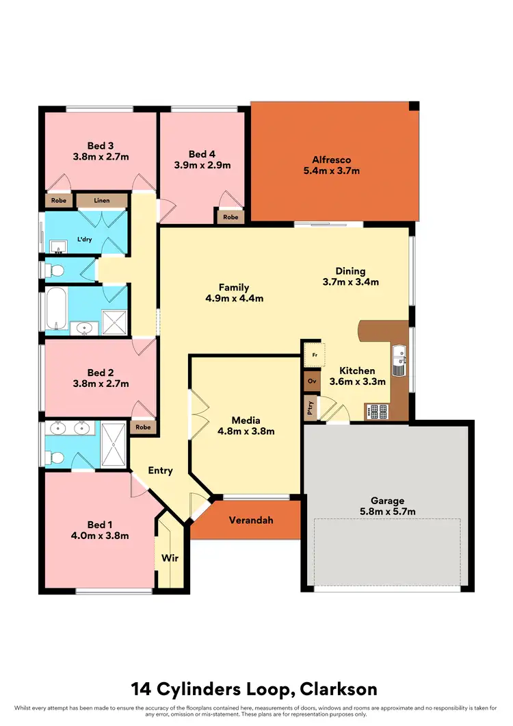 Floorplan of Homely house listing, 14 Cylinders Loop, Clarkson WA 6030