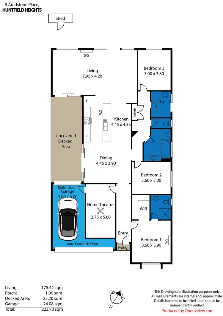 Floorplan of Homely house listing, 5 Auldstone Place, Huntfield Heights SA 5163