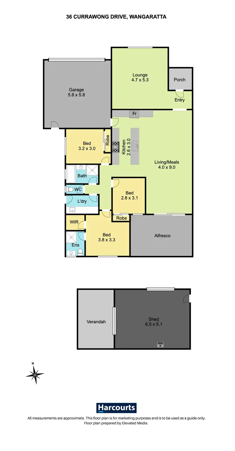 Floorplan of Homely house listing, 36 Currawong Drive, Wangaratta VIC 3677