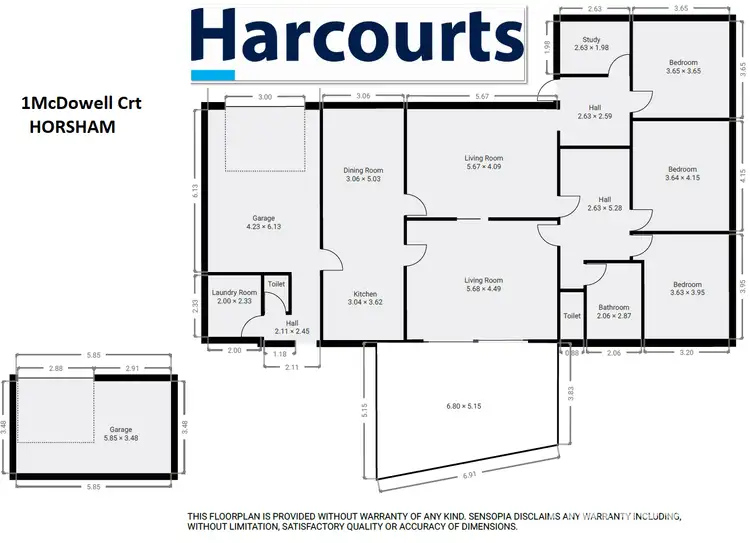 Floorplan of Homely house listing, 1 McDowell Court, Horsham VIC 3400