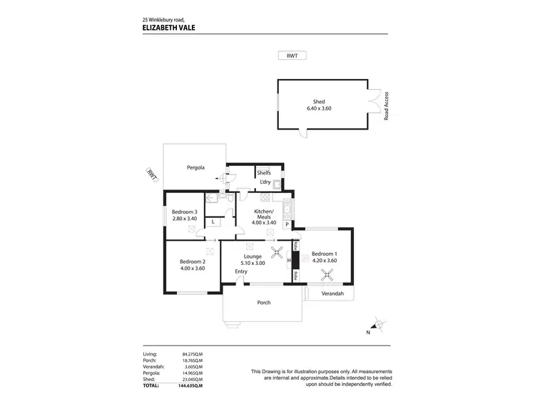 Floorplan of Homely house listing, 25 Winklebury Road, Elizabeth Vale SA 5112