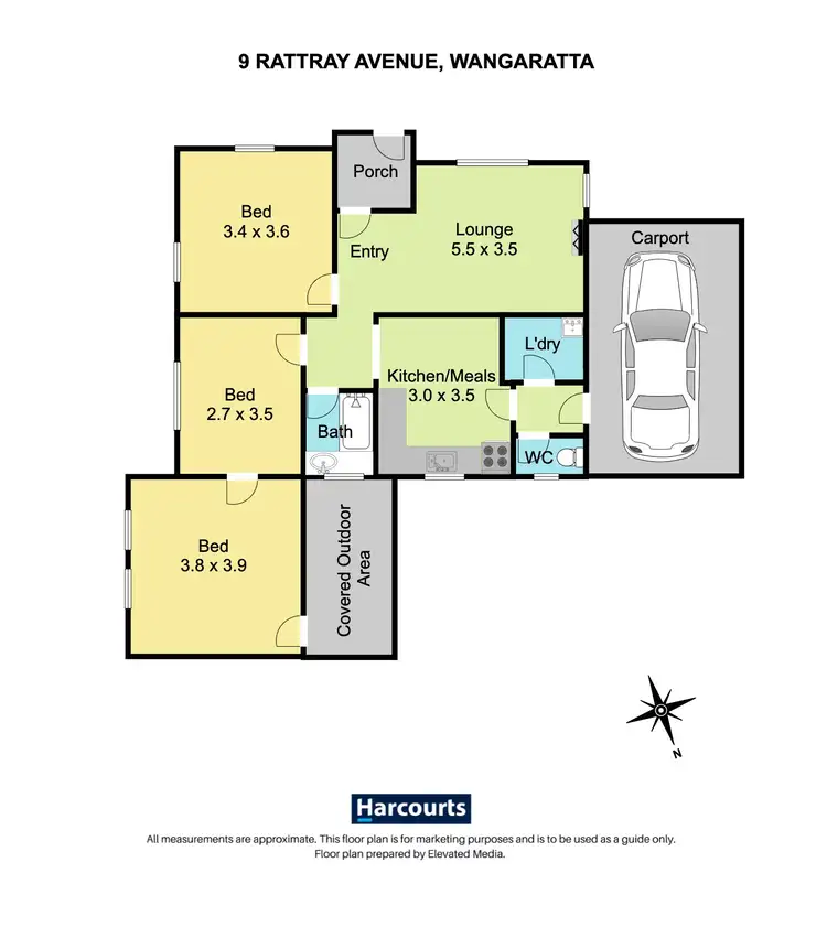 Floorplan of Homely house listing, 9 Rattray Avenue, Wangaratta VIC 3677