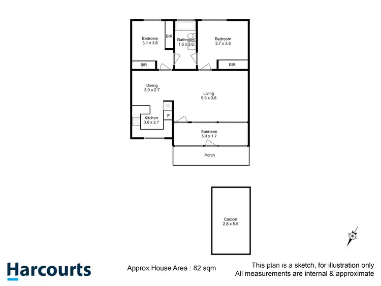 Floorplan of Homely unit listing, 1/14B Coleman Street, Moonah TAS 7009
