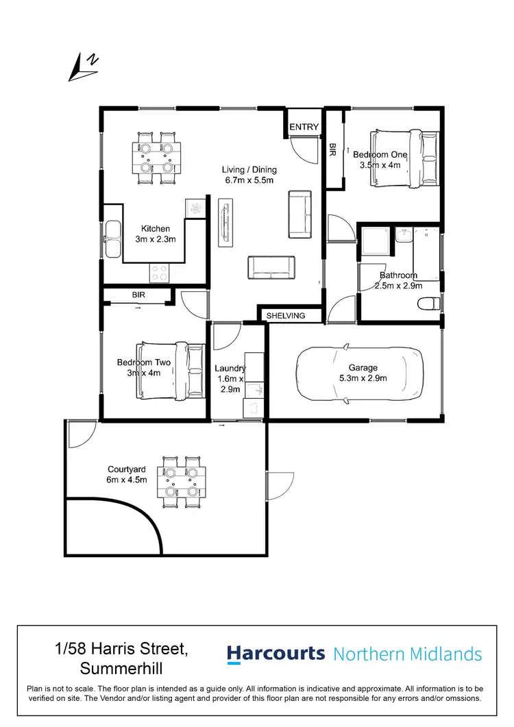 Floorplan of Homely villa listing, 1/58 Harris Street, Summerhill TAS 7250