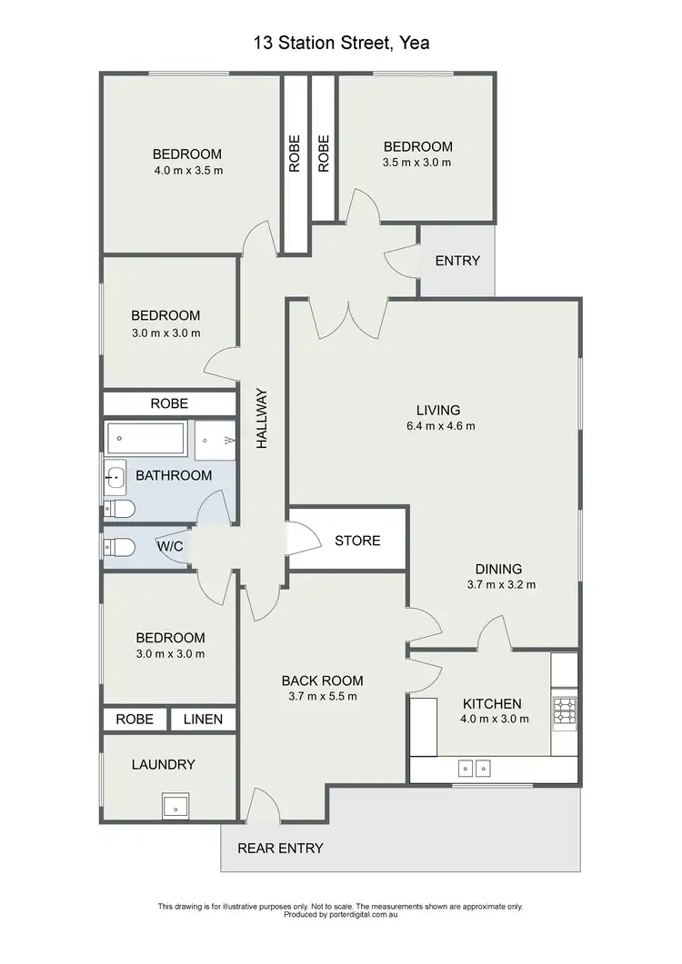 Floorplan of Homely house listing, 13 Station Street, Yea VIC 3717
