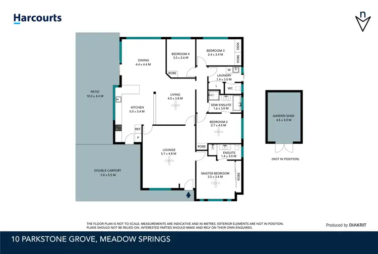 Floorplan of Homely house listing, 10 Parkstone Grove, Meadow Springs WA 6210