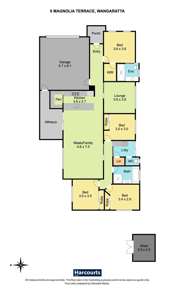 Floorplan of Homely house listing, 6 Magnolia Terrace, Wangaratta VIC 3677