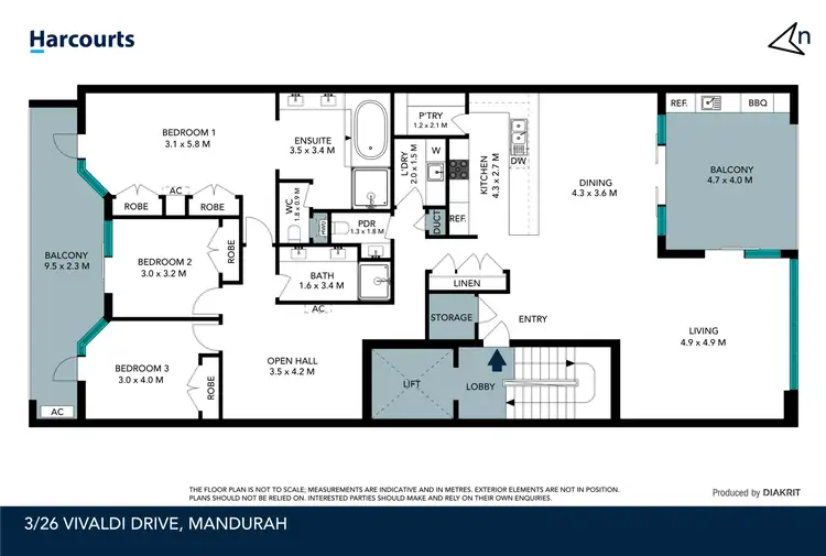 Floorplan of Homely apartment listing, 3/26 Vivaldi Drive, Mandurah WA 6210