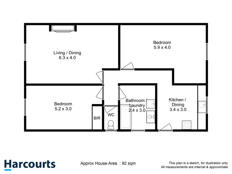 Floorplan of Homely apartment listing, 2/44 Church Street, North Hobart TAS 7000