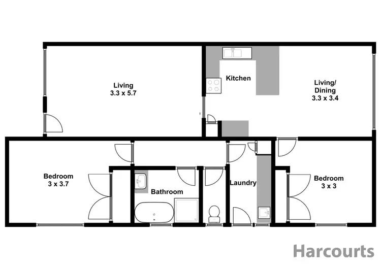 Floorplan of Homely unit listing, 3/45 Dinwoodie Drive, Newborough VIC 3825