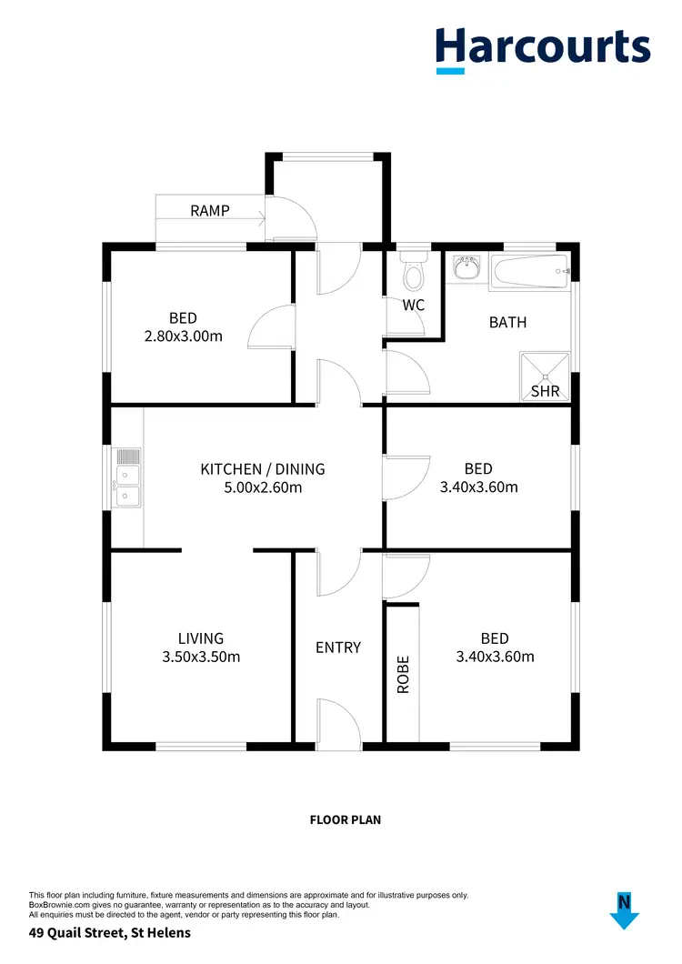 Floorplan of Homely house listing, 1/49 Quail Street, St Helens TAS 7216