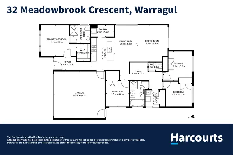 Floorplan of Homely house listing, 32 Meadowbrook Crescent, Warragul VIC 3820