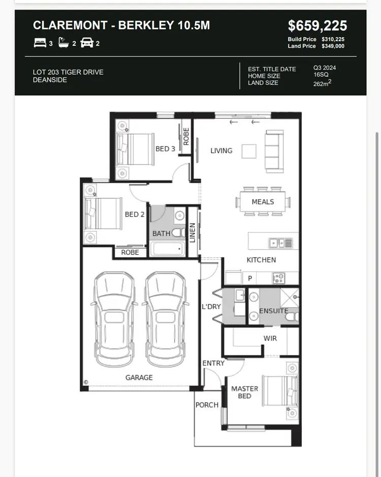 Floorplan of Homely house listing, Lot 203 Tiger Drive, Deanside VIC 3336
