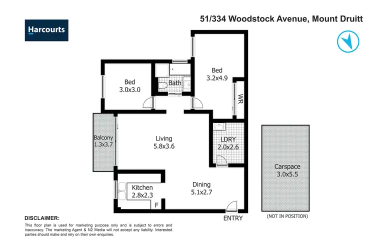 Floorplan of Homely unit listing, 51/334 Woodstock Avenue, Mount Druitt NSW 2770