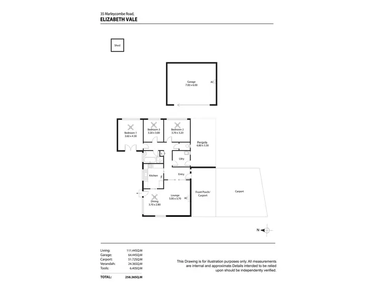 Floorplan of Homely house listing, 35 Marleycombe Road, Elizabeth Vale SA 5112