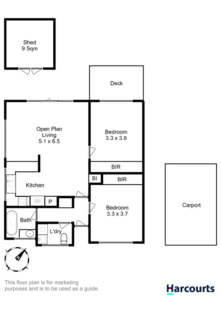 Floorplan of Homely unit listing, 2/3 Urana Court, Claremont TAS 7011