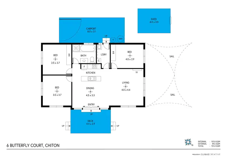 Floorplan of Homely house listing, 6 Butterfly Court, Chiton SA 5211