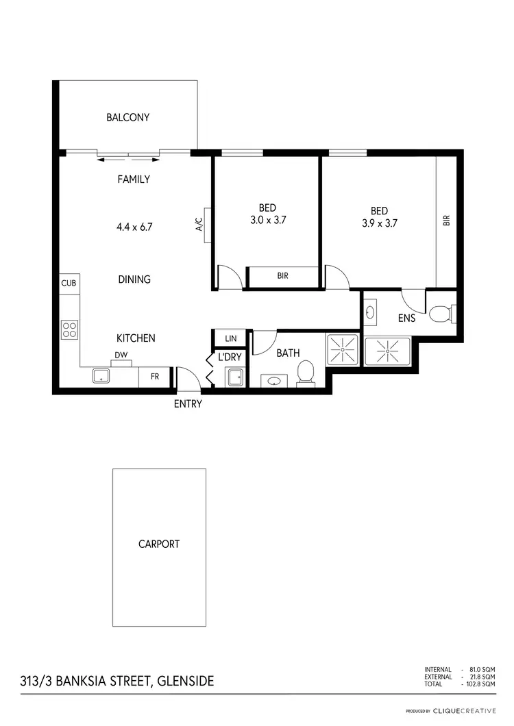 Floorplan of Homely apartment listing, 313/3 Banksia Street, Glenside SA 5065