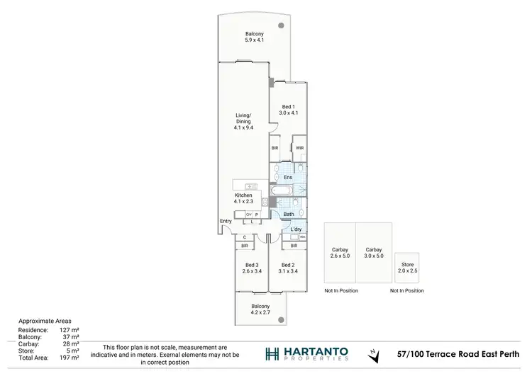 Floorplan of Homely apartment listing, 57/100 Terrace Road, East Perth WA 6004
