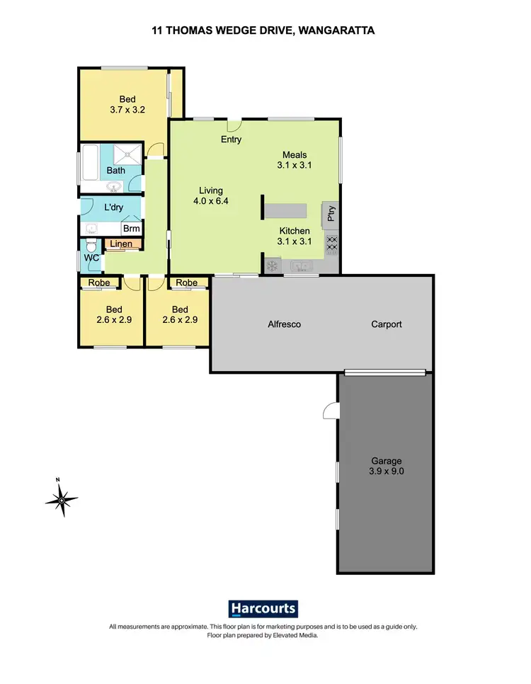 Floorplan of Homely house listing, 11 Thomas Wedge Drive, Wangaratta VIC 3677