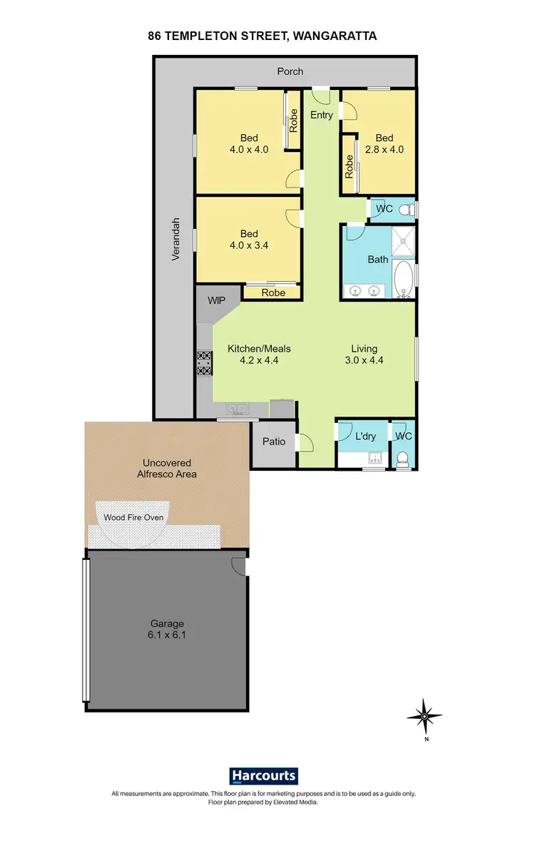 Floorplan of Homely house listing, 86 Templeton Street, Wangaratta VIC 3677