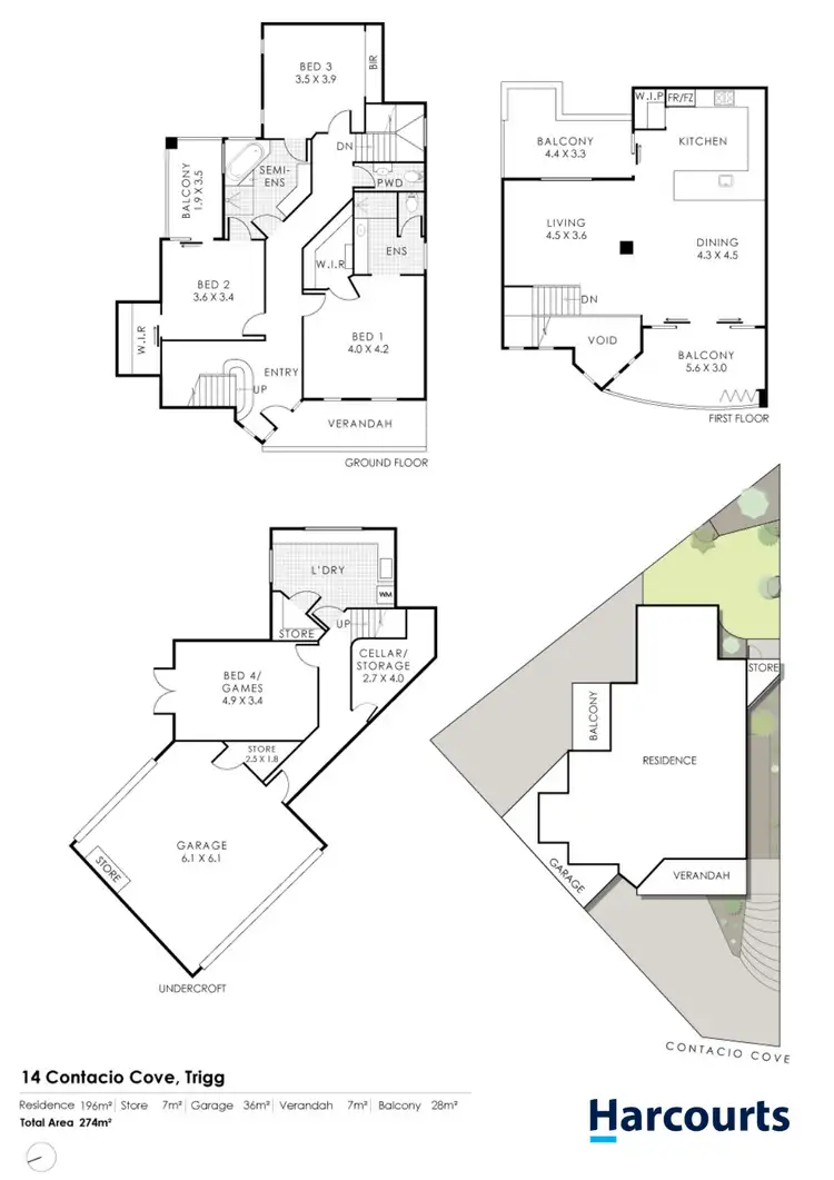 Floorplan of Homely house listing, 14 Contacio Cove, Trigg WA 6029