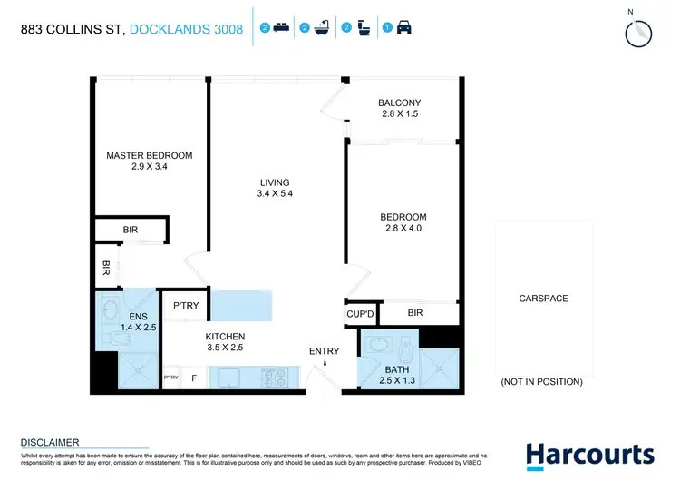 Floorplan of Homely apartment listing, 304N/883 Collins Street, Docklands VIC 3008