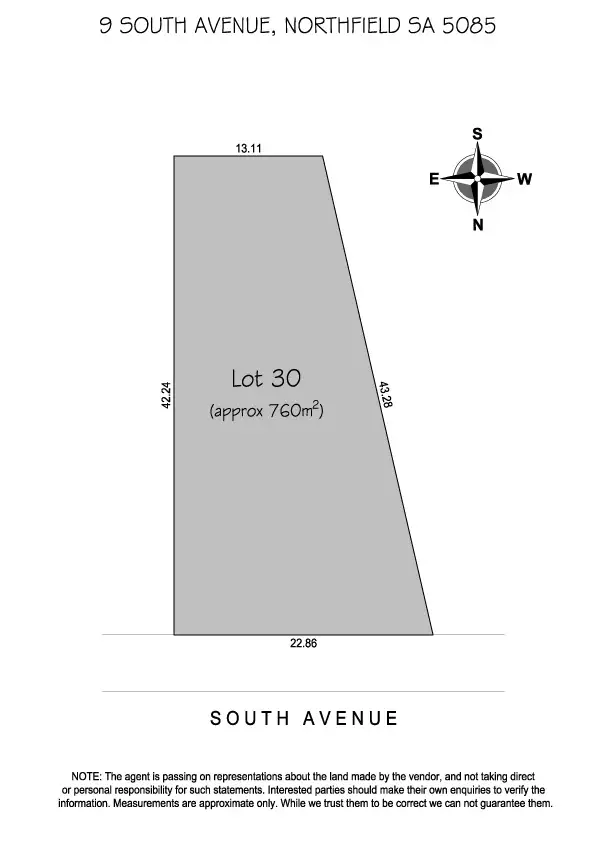 Floorplan of Homely land listing, 9 South Avenue, Northfield SA 5085