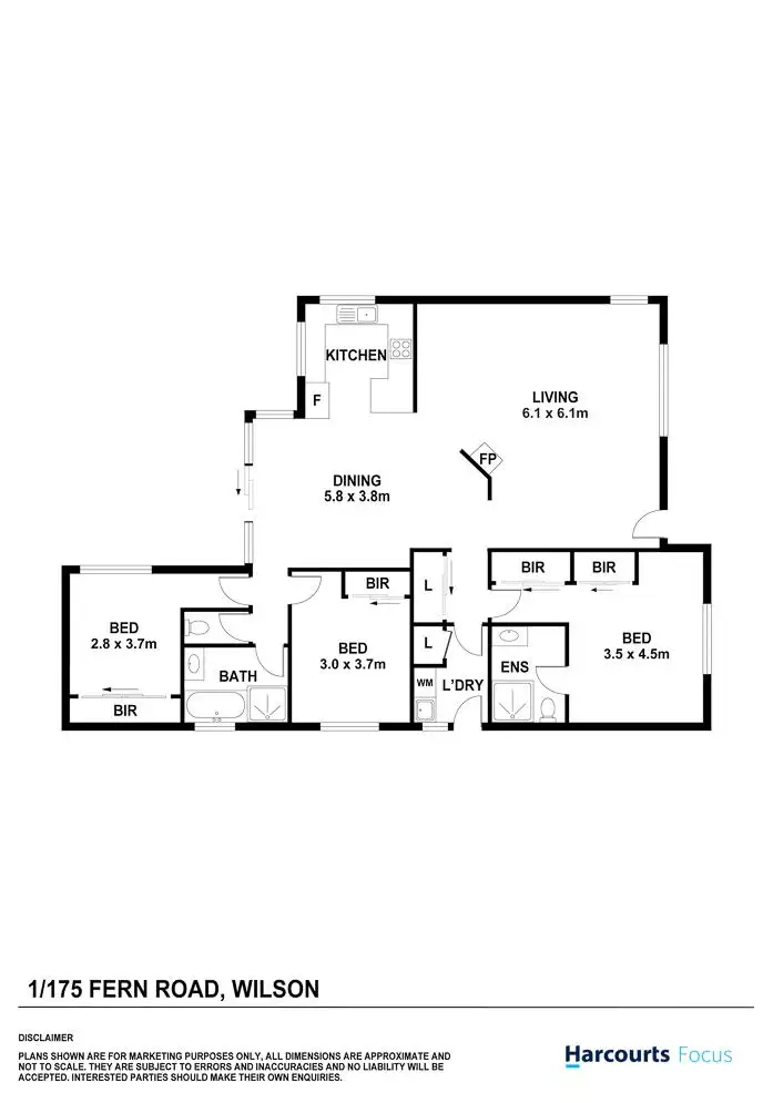 Floorplan of Homely house listing, 1/175 Fern Road, Wilson WA 6107