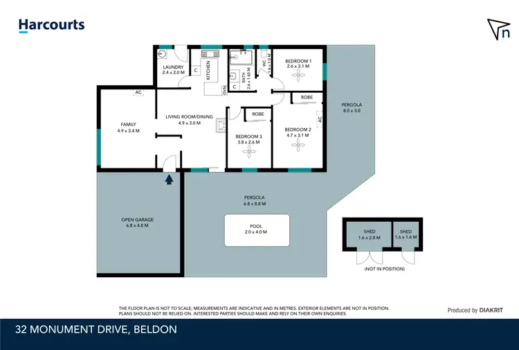 Floorplan of Homely house listing, 32 Monument Drive, Beldon WA 6027