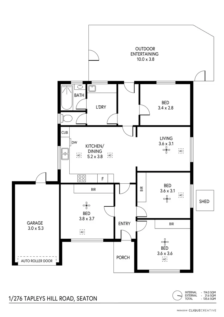 Floorplan of Homely house listing, 1/276 Tapleys Hill Road, Seaton SA 5023