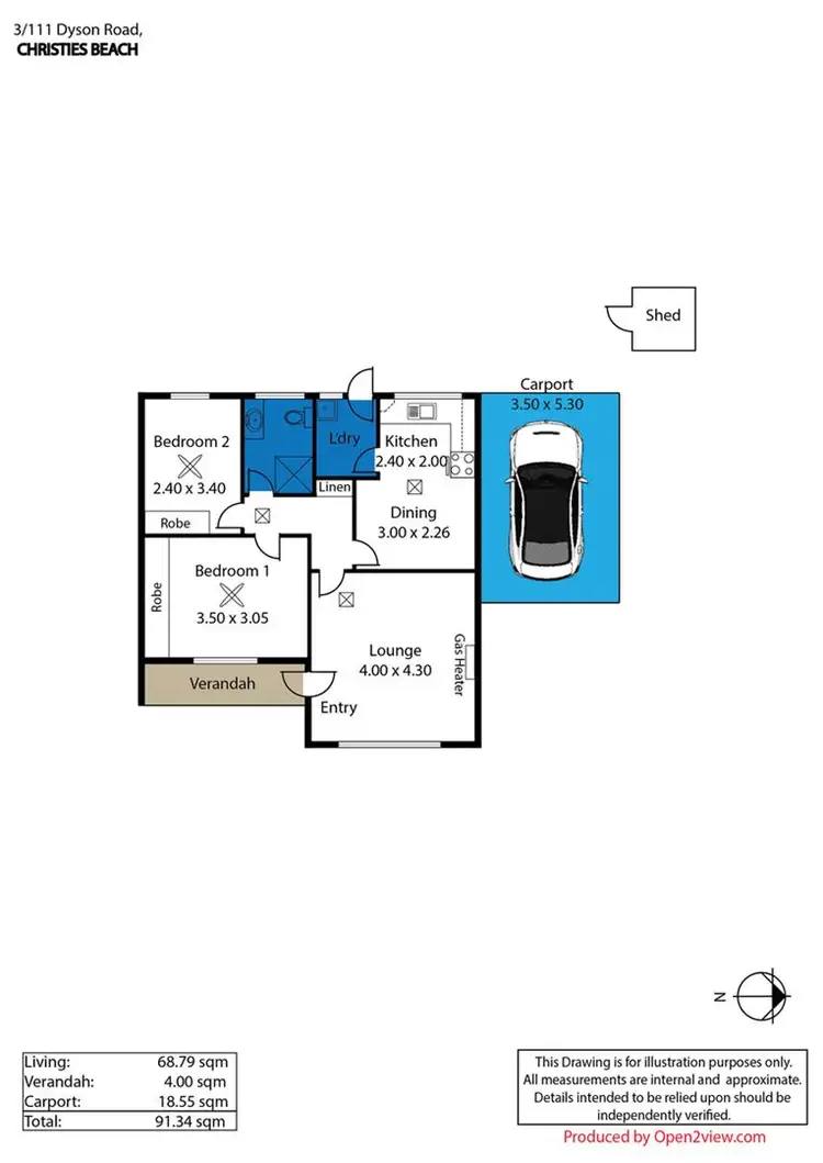 Floorplan of Homely unit listing, 3/111 Dyson Road, Christies Beach SA 5165