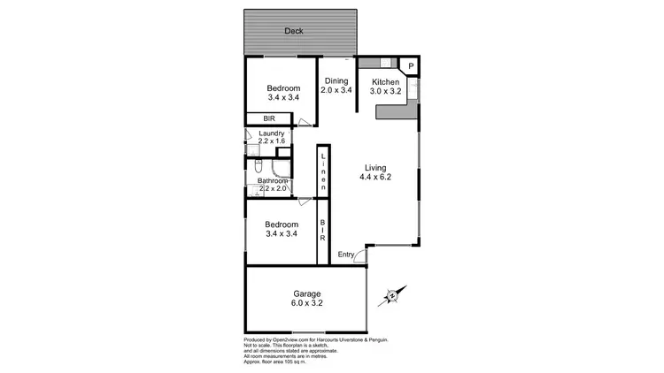 Floorplan of Homely unit listing, 2/36 Bradshaw Street, Latrobe TAS 7307