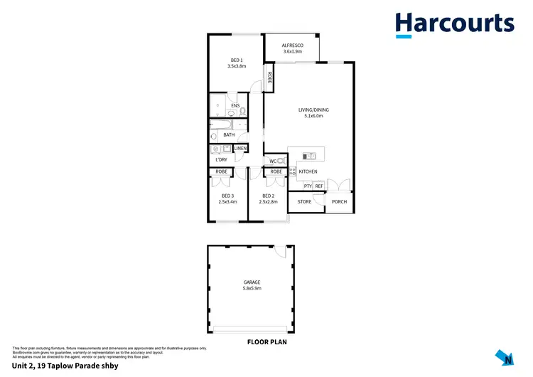 Floorplan of Homely house listing, 2/19 Taplow Parade, Ashby WA 6065